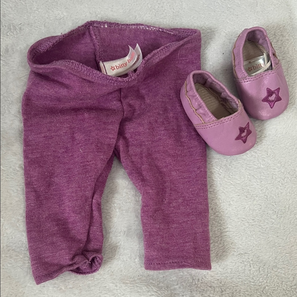 American Girl Purple Doll Leggings and Shoes Set bitty baby